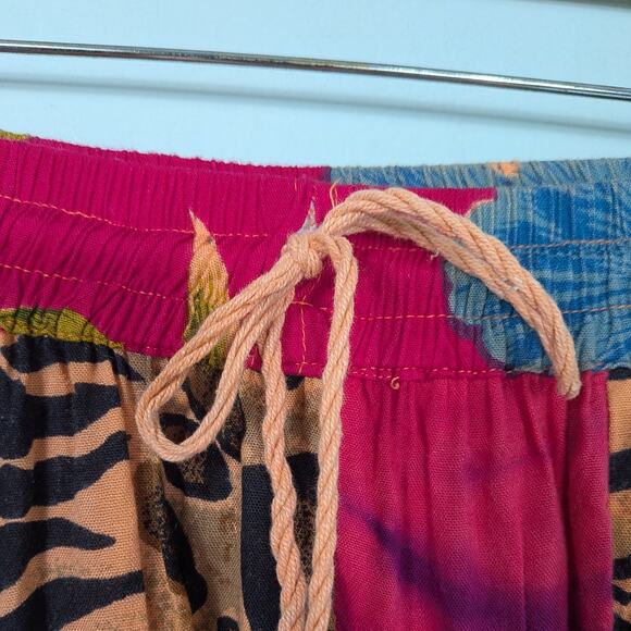 Patchwork Maxi Skirt Os Multi Pink Broomstick Whimsigoth Hippie Elastic Artsy - Picture 7 of 10